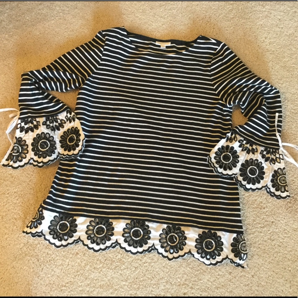 Fun Striped & Flower Design Top